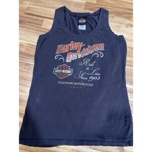 Harley Davidson Tank Top Size XL Black Roma Italy Ride To Live Since 1903